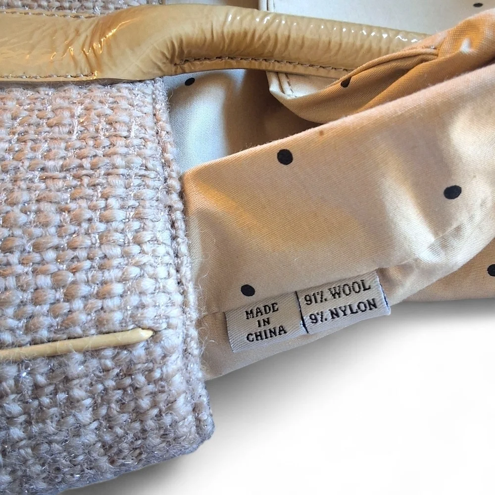 Kate Spade Doris Tweed Patent Leather Turnlock Tote
